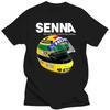 Man Summer T-shirt Ayrton Senna Helmet Tee Tops Clothing 1 Race Car Man Crew Neck Short Sleeve T Shirt Popular Man Big Size