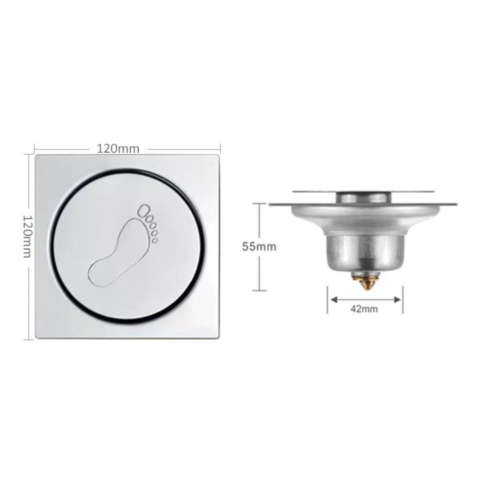 Pop Up Bounce Press-Type Floor Drain Metal Drain Filter Creative Shower Foot Floor Drain