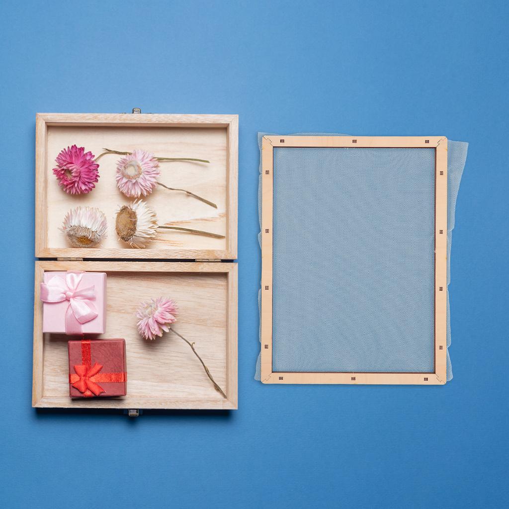 Деревянная рамка с краями (Deckle Screen) 30x40 см Точная форма-рамка для изготовления бумаги DIY Сетка для проектов с бумагой из сушеных цветов