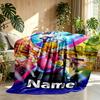 Custom Name Personalized Princess Peach Toadstool Print Blanket, Home Decor, Bedroom, Sofa, Camping, Couch, Gifts for Birthday Christmas