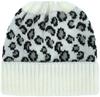 Leopard print knitted wool hat, fashionable personalized ponytail hat, crimped pullover hat, outdoor braided hat