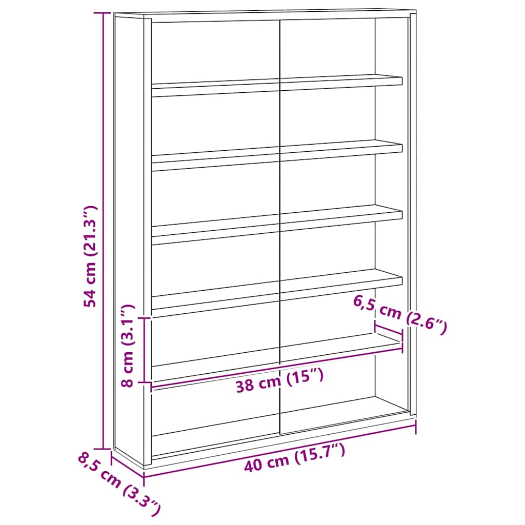 Wall Display Case with Shelf Beige 40 x 8.5 x 54 cm Plywood
