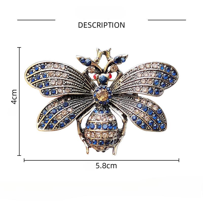 Vintage Insect Jewelry Shiny Zircon Butterfly Brooches Retro Pins Rhinestone Delicate Moth Brooches Pin for Women Dress Accessory
