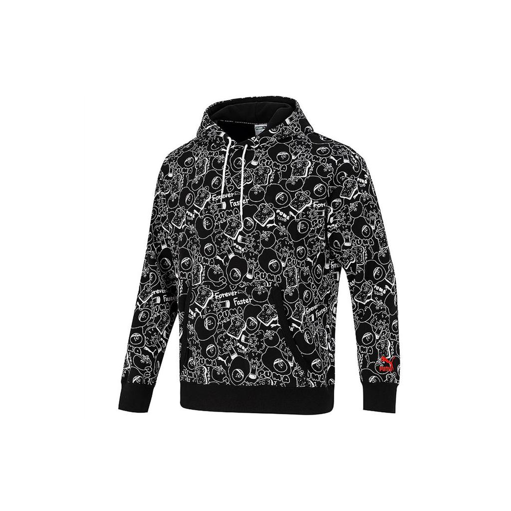 Puma Sports Printed Breathable Casual Pullover Hoodie Men Hoodies Black 533200-51