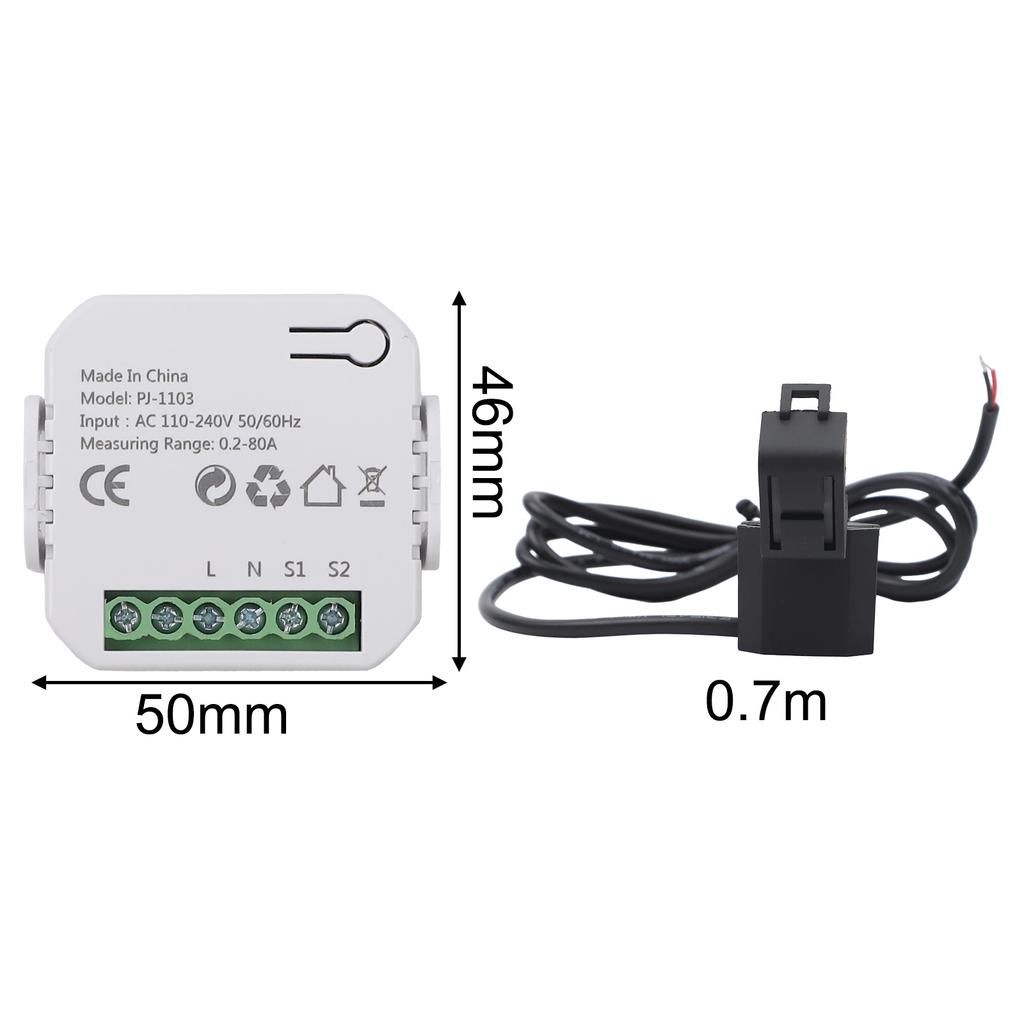 100-240V AC 50/60Hz Automate Electricity Meters For Tuya For Smart Life WiFi Energy Meter 80A With Clamp For CT