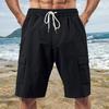 Мужские летние шорты, однотонные, повседневные, стандартного покроя, с эластичными поясами, завязками, дышащие, карго-шорты