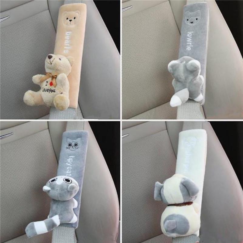 Cartoon Small Animal Car Shoulder Pad Children Comfortable Driving Vehicle Soft Plush Auto Seat Belt