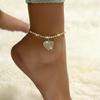 1 Женская модная серия цепочек-коготков, двойная цепочка на ногу с персиковым сердечком, для уличного туризма, пляжа, банкетной вечеринки, фестивального подарка