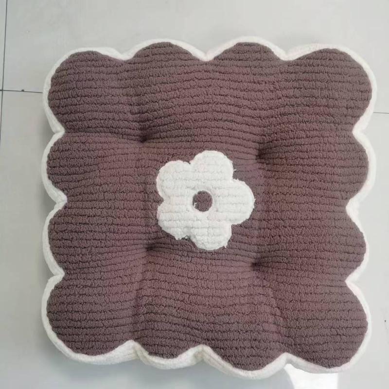 New Solid Color Simple Biscuit Comfortable Cushion Round Waist Protection Cushion Office Seat Square Breathable Cushion Gift