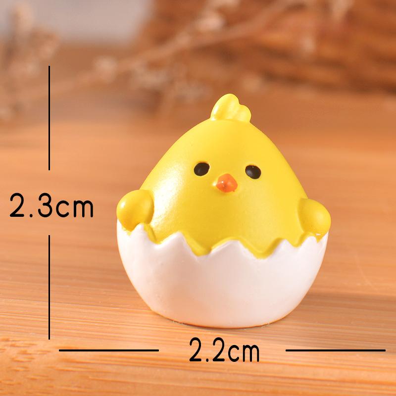 Микро-ландшафт Креативный Милый Цыпленок в Яичной Скорлупе, Цыпленок в Глазунье, Сделай сам Ручная работа Украшение для заколки, Кукольный домик, Мини-украшения