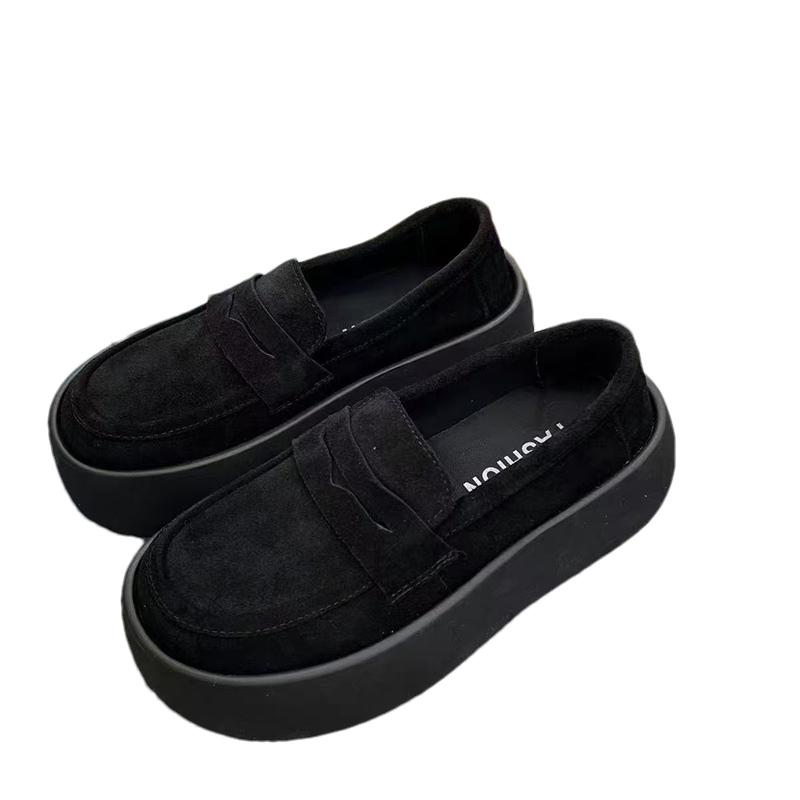 Женские туфли-лоферы на платформе, замшевые туфли на плоской подошве, осенняя дизайнерская повседневная обувь 2024 года, тренд, новый бренд, удобные туфли для ходьбы, женские туфли