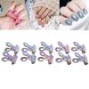10 Pcs Nail Tips Clip Finger Poly Quick Builder Gel Extension Steel Wrap Tools