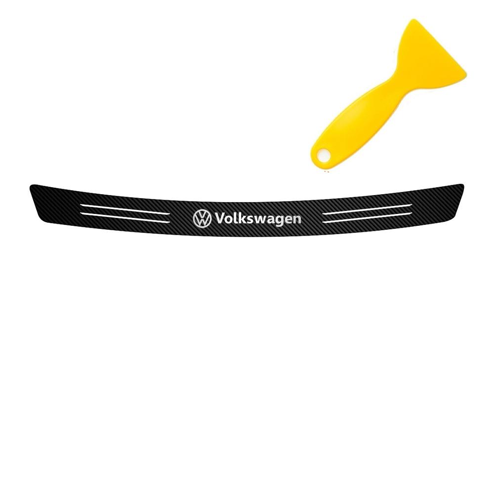 SVLHP1 Car Carbon Fiber Rear Bumper Trunk Protection Stickers for Volkswagen VW GOLF MK6 Polo id6 Tiguan CC PASSAT GTI R Line Scirocco