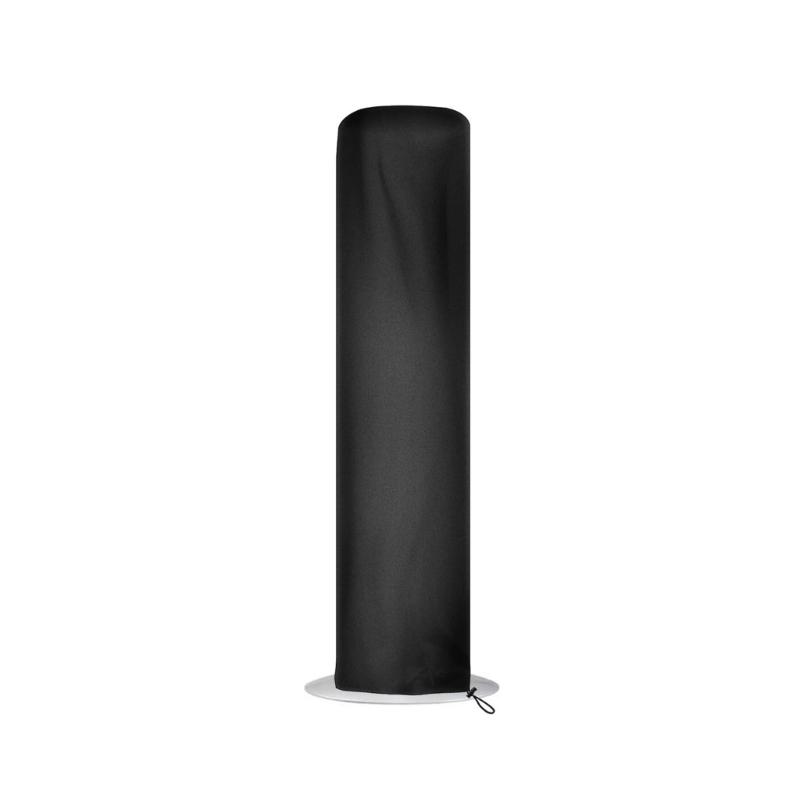 Standing Fan Storage Cover 13 x 42 Inch in Black 420D Fabric, Full Length Rounded Top Cover for Bedroom, Balcony, and Room Storage