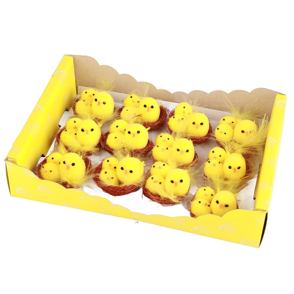12 Pcs Mini Easter Chicks Yellow Easter Decoration Toy Spring Home Garden Decor Party Favors and