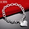 925 Sterling Silver Romantic Heart Bracelet Gift Wedding Jewelry