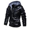 Military Hooded Zipper Motorcycle Leather Jacket PU Leather Jackets Autumn Coat