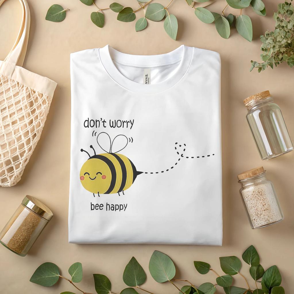Don’t Worry Bee Happy Shirt – Cute Bee Graphic T-Shirt A378