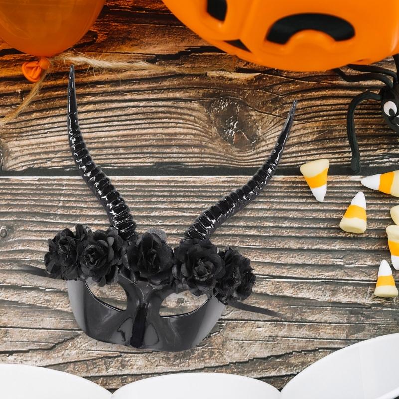 Маска на Хэллоуин Маскарадная маска Маска на пол-лица Маска Демона Маска для Марди Гра Маска для Карнавала Маска с Рогами для Вечеринки