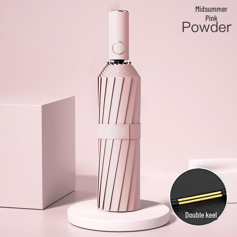 Автоматический складной зонт с двумя килями, 72 кости, женский, ветроустойчивый, солнцезащитный козырек двойного назначения, защита от УФ-излучения, подходит для использования в солнечную и дождливую погоду.