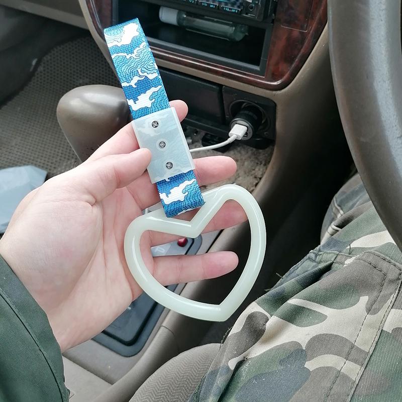 JDM поезд, автобус, ручка, ремешок, 1 шт., кольцо Tsurikawa, стильное сердце, Drift, подвесной ремень, Drift, автоаксессуары, украшение для автомобильного ремешка