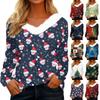 Long Sleeve Shirts For Women Cute Tops Christmas Prints Tees Blouses Casual Plus Size Basic Tops Pullover