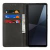 For Sony Xperia 10 VI Case Calf Texture 3 Card Slots Color Splicing Leather Phone Cover