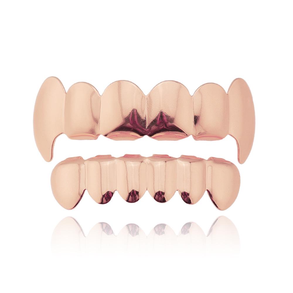 European & American Gold-Plated Hip-Hop Grillz: Glossy Tooth Accessories