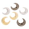 50Pcs/Lot 38X42Mm Gold Color/Silver/Bronze Metal Filigree Moon Slice Charms Base Settings Jewelry Diy Components