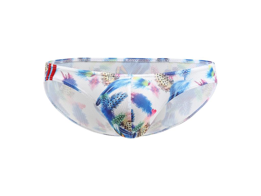 Мужские трусы-слипы из сетки с мультяшным принтом с низкой посадкой - Летний молодежный стиль E-073