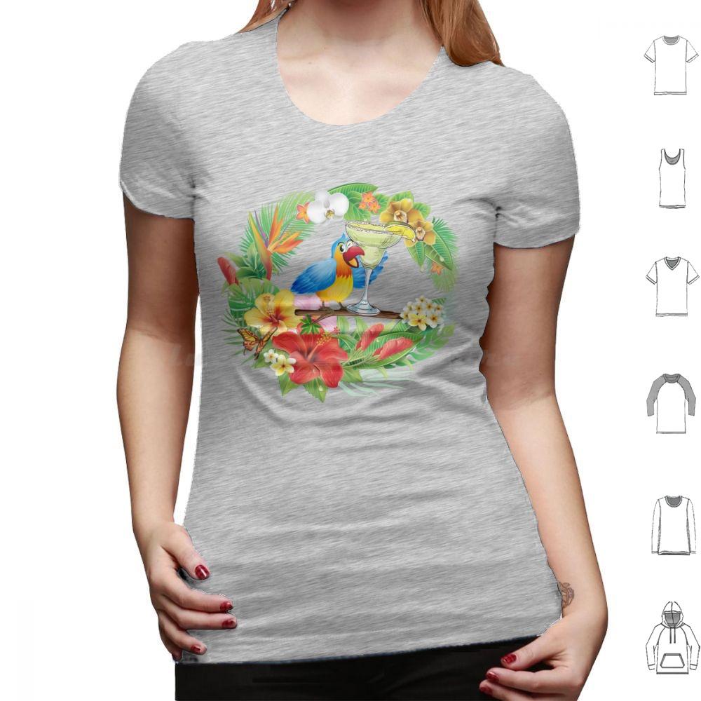 Parrot With A Margarita T Shirt Men Women Kids 6xl Parrothead Buffett Shark Tropical Volcano Parrot Margaritaville Beach