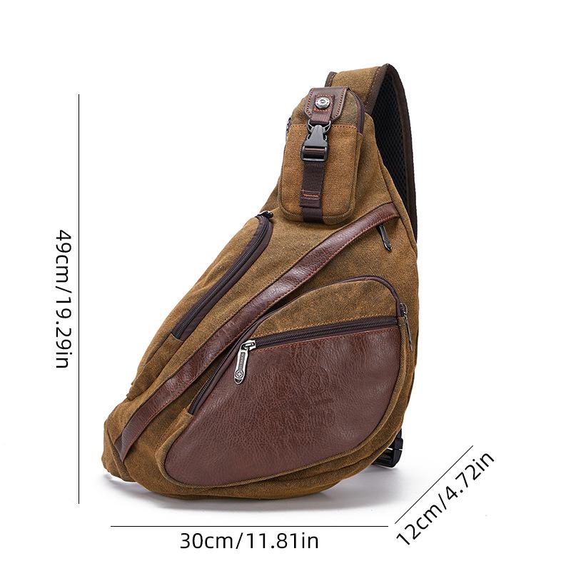 Европейская и американская ретро-модная холщовая диагональная нагрудная сумка-мессенджер для мужчин, многофункциональная сумка-мессенджер для мужчин