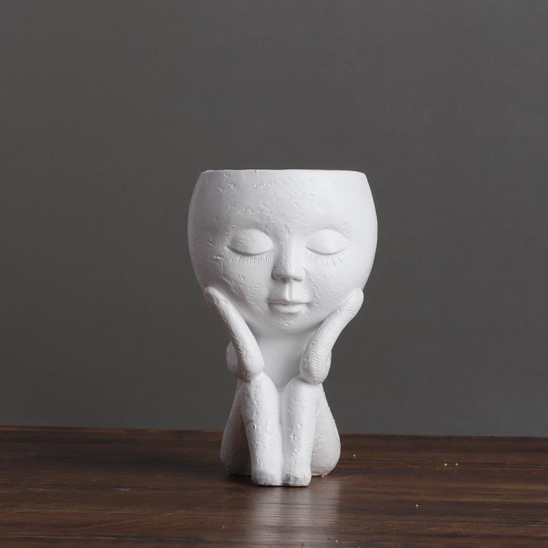 Скандинавская креативная ваза, милая кукла для девочки, суккулентное растение, цветочный горшок, украшение для дома, украшение из смолы, горшок для растений