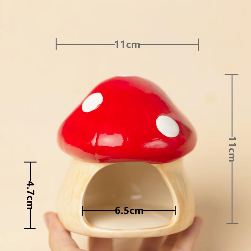 Cute Ceramic Mushroom House Pet Items Hamster Cage Small Pet Bowl For Rabbit Ferret Rat Chinchilla Hedgehog Pet Products