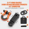 Polyester Heavy Duty Tow Strap Recovery Kit 3" x 30 ft (MBS-36,000 lbs) Winch Strap, Triple Reinforced Loop, Snatch Strap + 2" Shackle Hitch Receiver