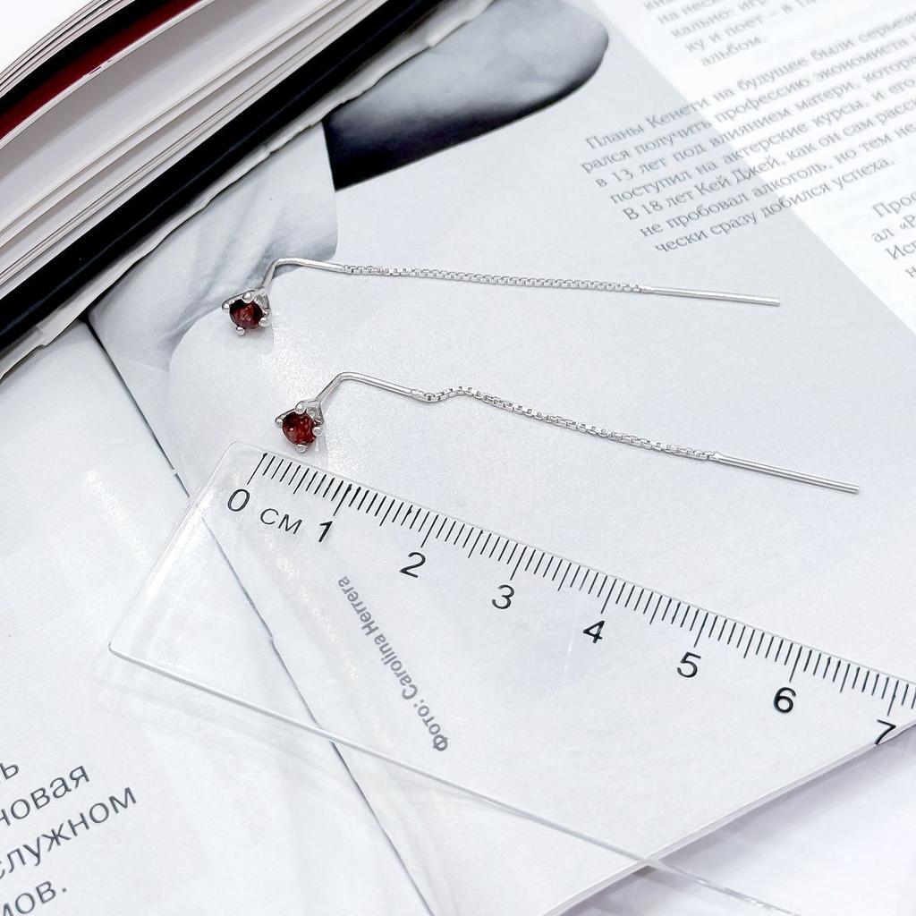 Серебряные серьги с натуральным гранатом 0.615ct (2167464)