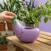 Cute Eggplant Flower Pot Planter, Resin Small Pot, Funny Purple Vegetable Office Desk Decor Shape Cactus Container for Home Windowsill Desktop Window