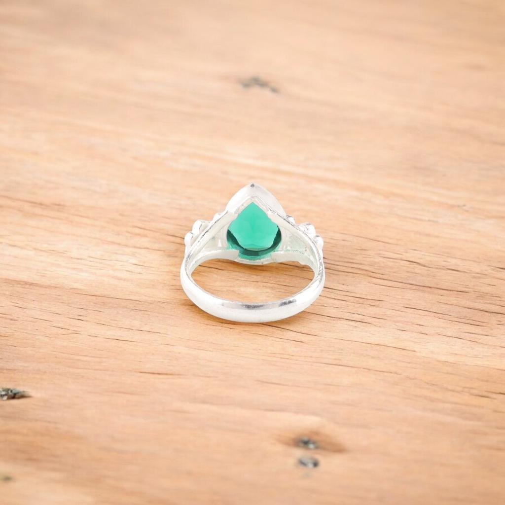 Хромдиопсид Драгоценный камень 925 Стерлинговое серебро Ювелирные изделия Ручной работы Модное кольцо RR-59-5