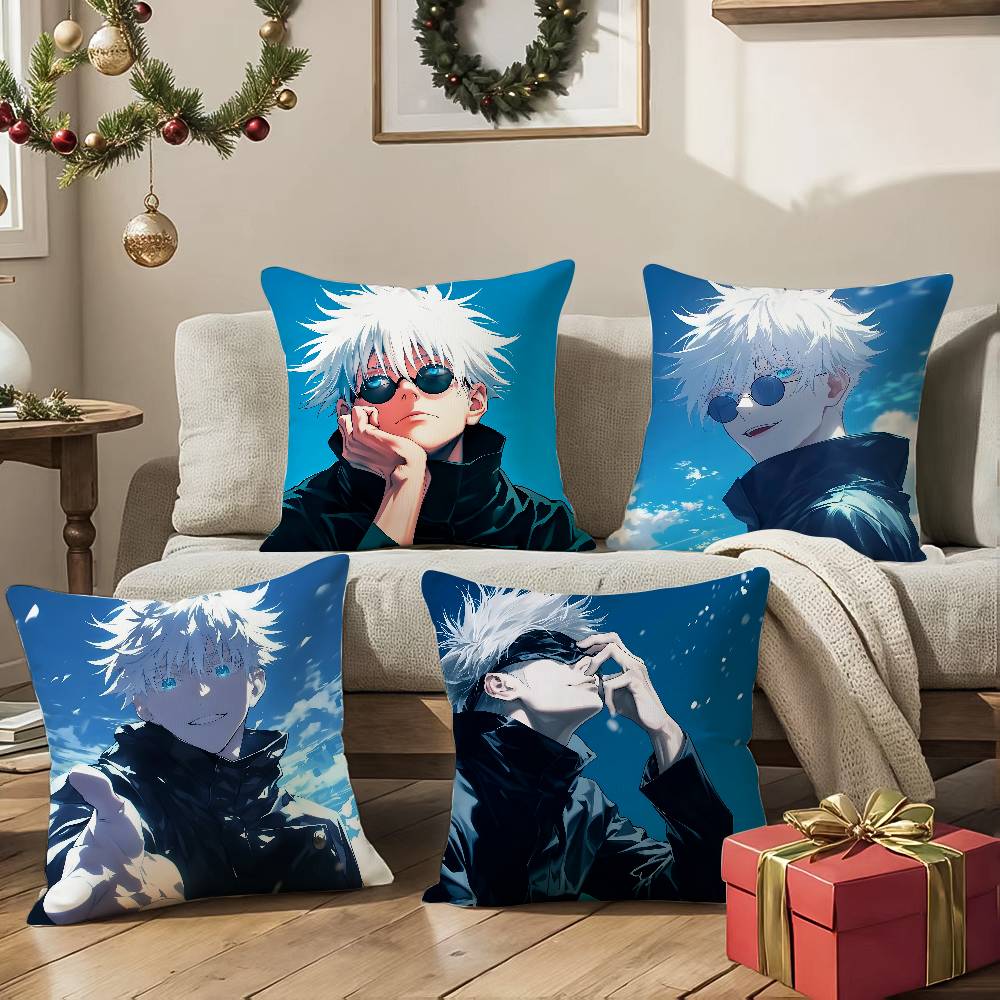 Крутая наволочка Jujutsu Kaisen Gojo Satoru-S Шелковистая элегантная Комфорт Диван-кровать Невидимая молния Пляжная наволочка