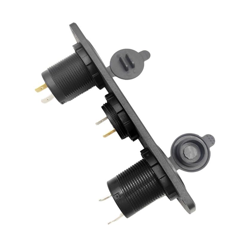 3 IN 1 Panel 3.1A Dual USB Car Charger LED Voltmeter Power Socket Adapter DIY Kit for Car Marine Motorcycle RV