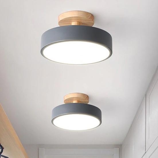 Потолочный светильник заподлицо с деревянным зерном, современный минималистский элегантный супер яркий светильник для гостиной, спальни, круглый светильник, украшение для дома