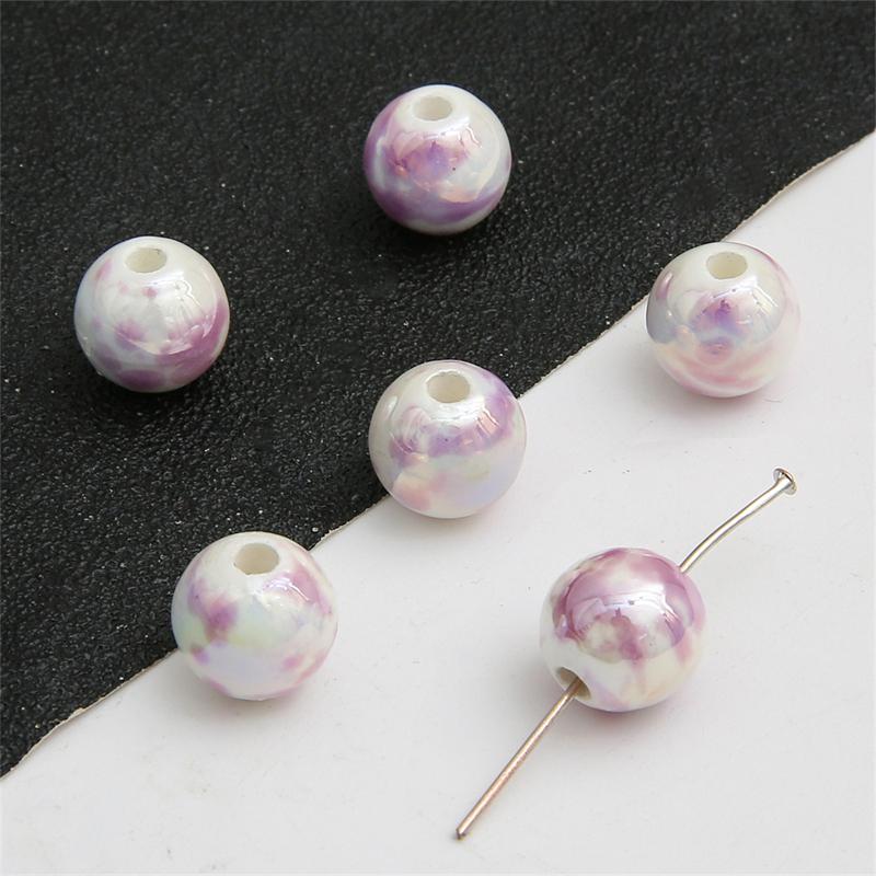 20 шт., 12 мм, керамические гладкие круглые бусины с узором всплеска чернил, для изготовления ювелирных изделий, очаровательное украшение «сделай сам»