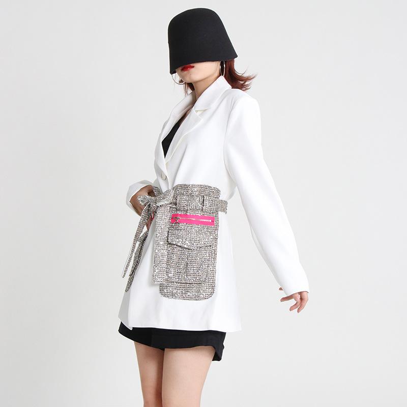 Women's Casual Suit Jacket French Court Style 2023 Autumn V-neck Design Chic Loose Mid-length Luxury Elegant Women's Blazers