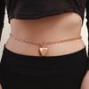 European and American casual temperament single-layer aluminum chain OT buckle big love peach heart alloy pendant waist chain women's versatile