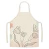 Льняной фартук с цветочным принтом, домашний интерьер, фартук с героями мультфильмов для детей и взрослых, женские фартуки, аксессуары для выпечки, кухонный фартук