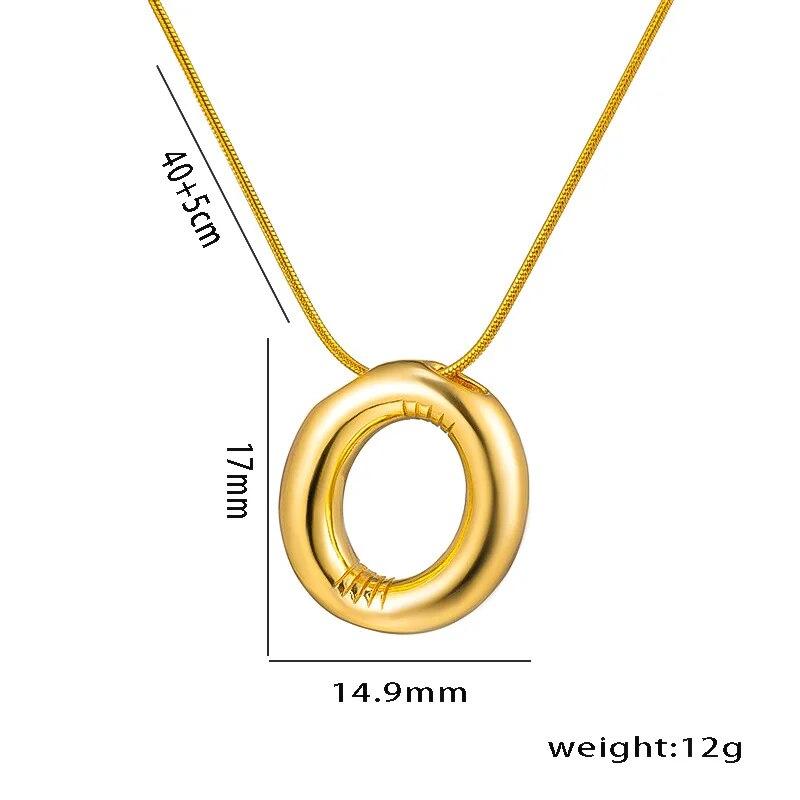 Stainless Steel Gold Color Chunky Alphabet Balloon Bubble Initial Letter Pendant Necklace for Women Charm Necklace Jewelry Gift