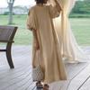 Elegant Mid-sleeve Casual Dress Off-the-shoulder Solid Color Party Dress