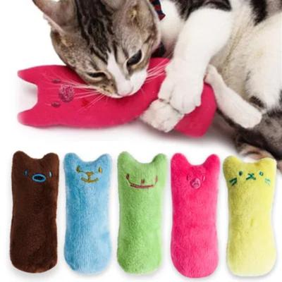 Игрушки из кошачьей мяты для шлифовки зубов, забавные интерактивные плюшевые игрушки для кошек, котенок, жевательная вокальная игрушка, когти, укус большого пальца, кошка, мята для кошек