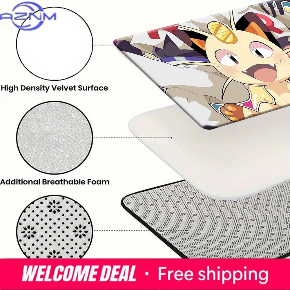 Cute Pokemon Meowth Cartoon Print Non Slip Absorbent Soft Indoor Home Bathroom Entrance Floor Doormat Rug