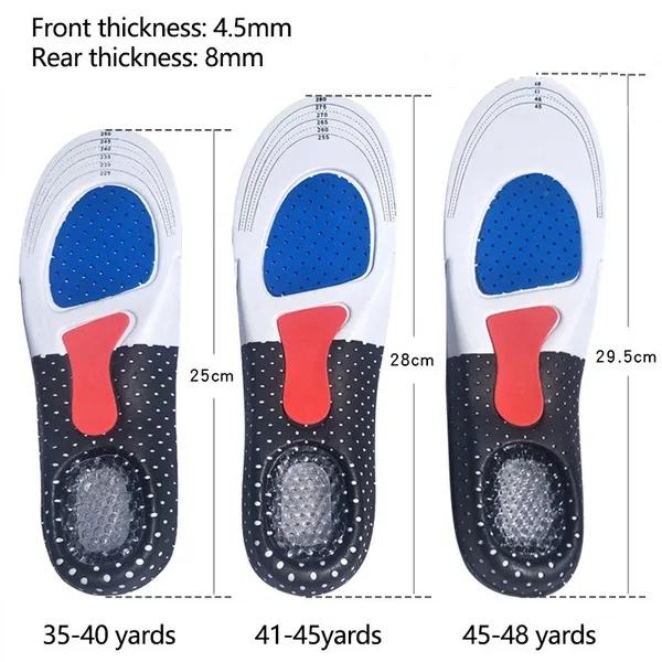 1 пара новых модных женских и мужских гелевых ортопедических спортивных стельок для бега, вставка для обуви, поддержка свода стопы, подушка для пятки